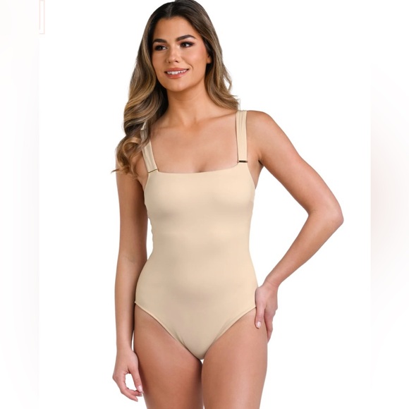 NWOT LA BLANCA LB LUXE Over the Shoulder One Piece Swimsuit - Picture 4 of 13